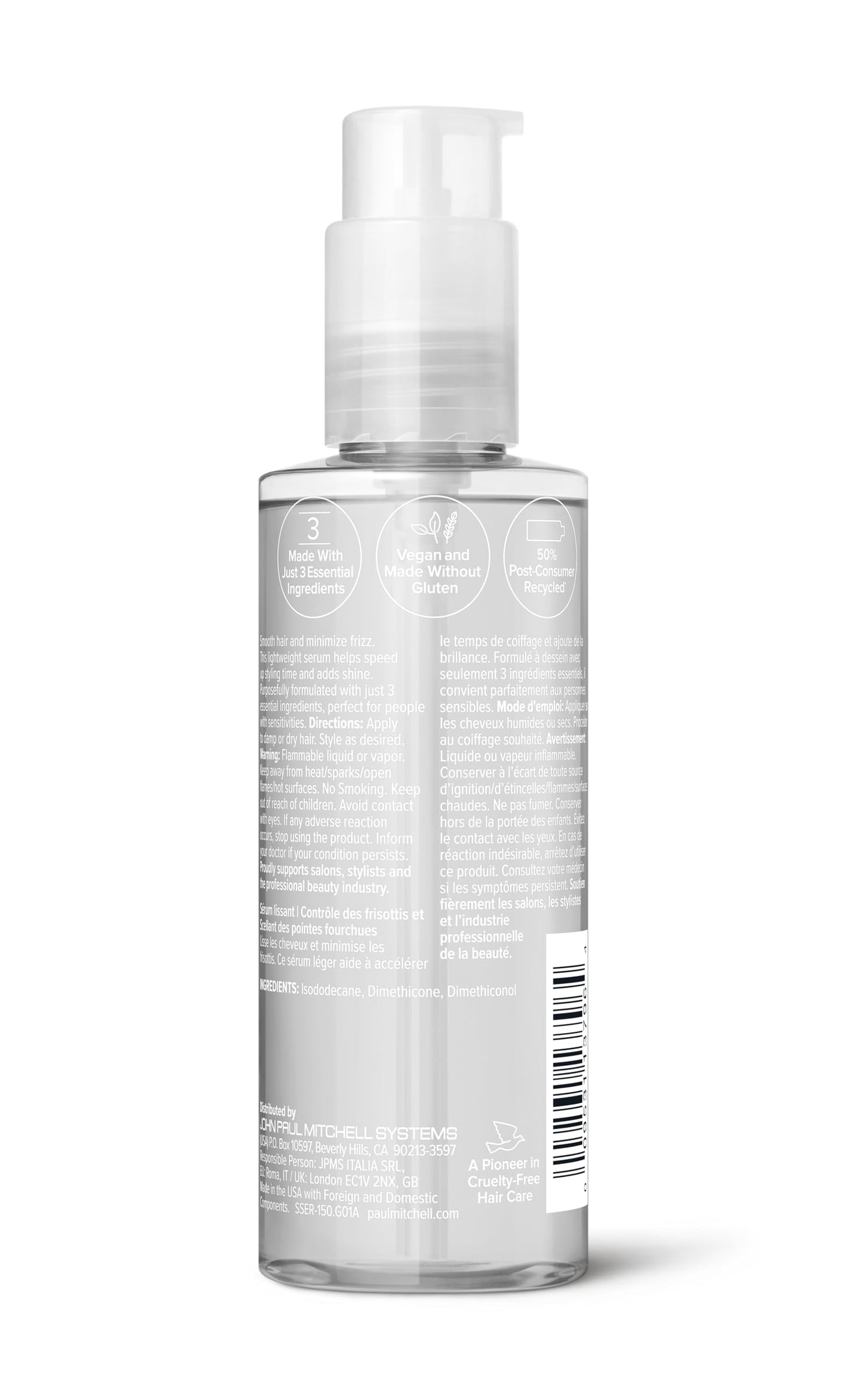 Paul Mitchell Clear Smoothing Serum, Blowout Primer, Fragrance Free, For Sensitive Scalp + Skin, 0.85 fl oz