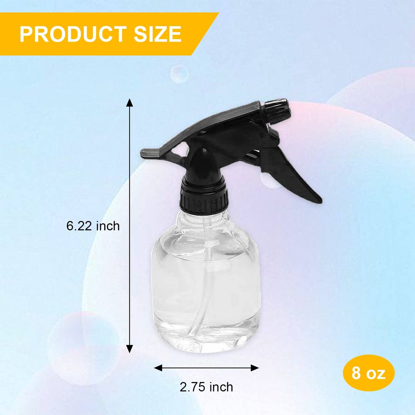 Merkaunis 20 PCS 8 oz Spray Bottle Clear Plastic Spray Bottles with Adjustable Nozzle Empty Plastic Spray Bottle Bulk Water Spray Bottles for Kitchen,Beauty, Hair and Cleaning