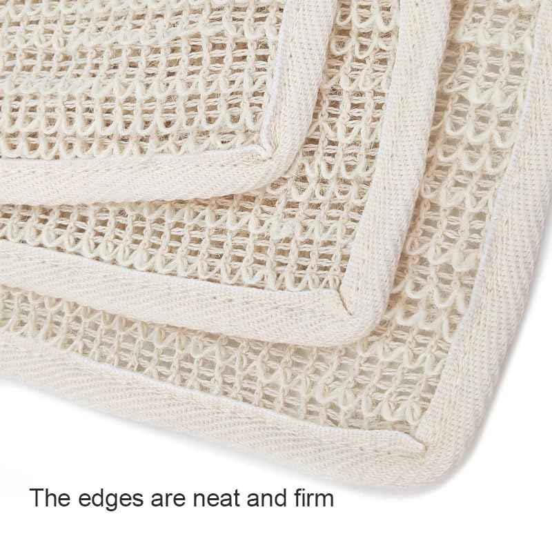 100% Natural Sisal Washcloth. Gentle Exfoliation for Smoother Skin. Durable & Reusable for Face & Body. 100% Biodegradable. Removes Dead Skin Cells + Stimulates Circulation & Energy. (3 Pcs)