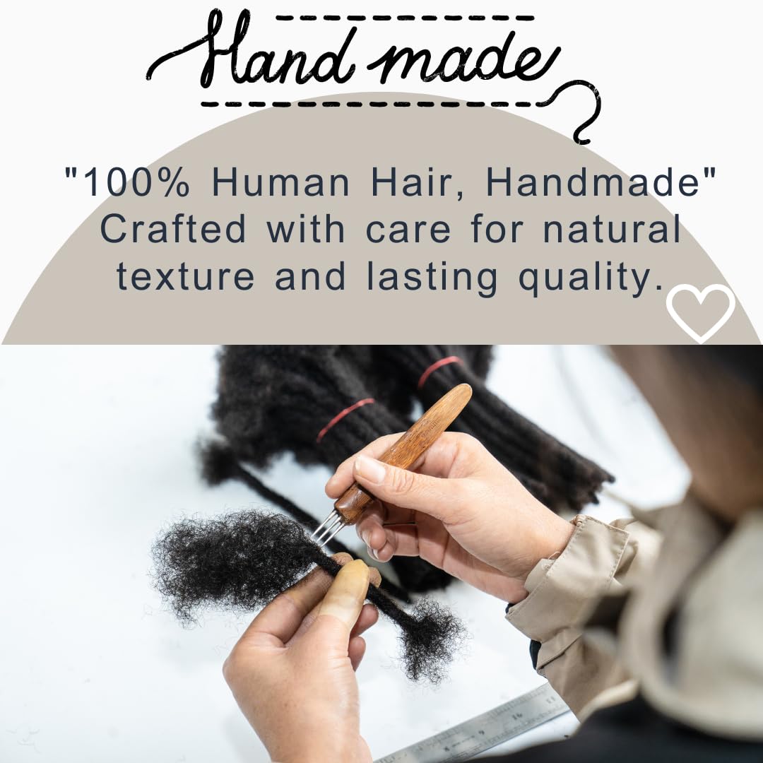 LinkMai 0.2-0.8cm Locs 8-18 I nch 20 Strands 100% Real Human Hair Dreadlock Extensions for Man/Women Permanent Loc Extensions Bundles Can Be Dyed Bleached Curled & Twisted (0.4CM, 1B, 18 INCH)