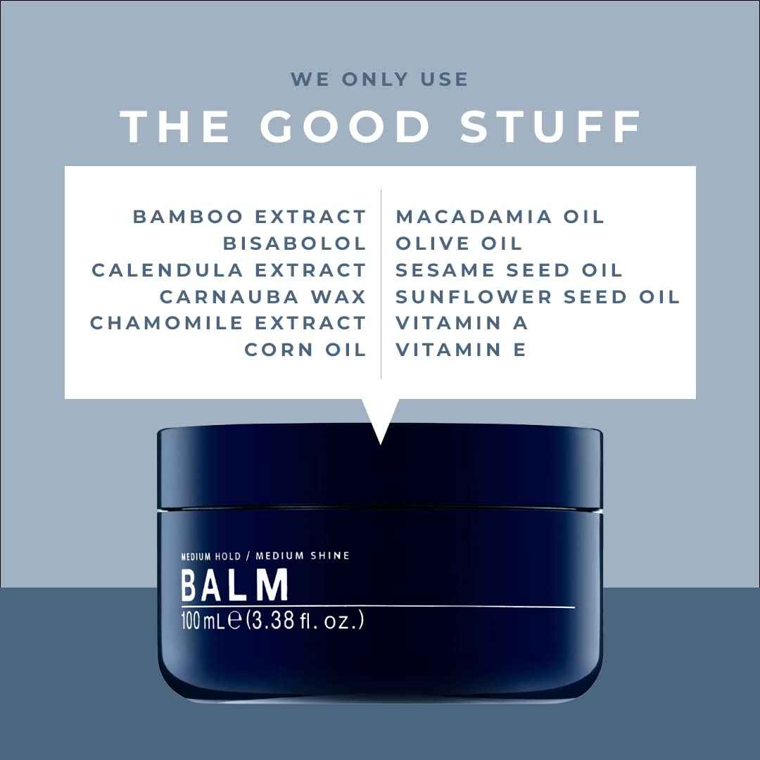 Selvedge Grooming Hair and Beard Styling Balm For Men, Deeply Conditions, Softens and Thickens, Medium Hold, Medium Shine, Made in Italy, 3.38 fl oz