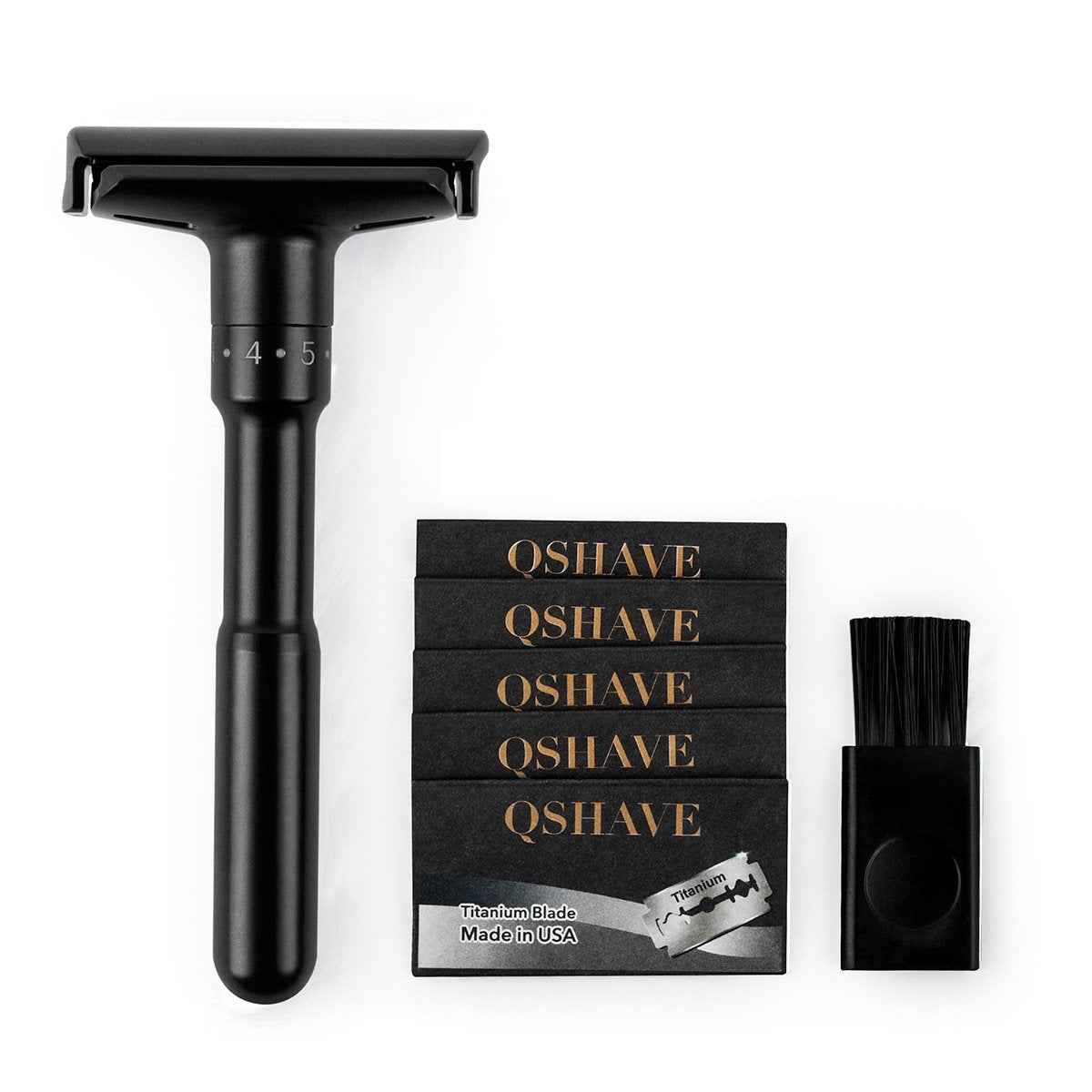 QSHAVE Adjustable Double Edge Safety Shaving Razor Deluxe Set (Razor)
