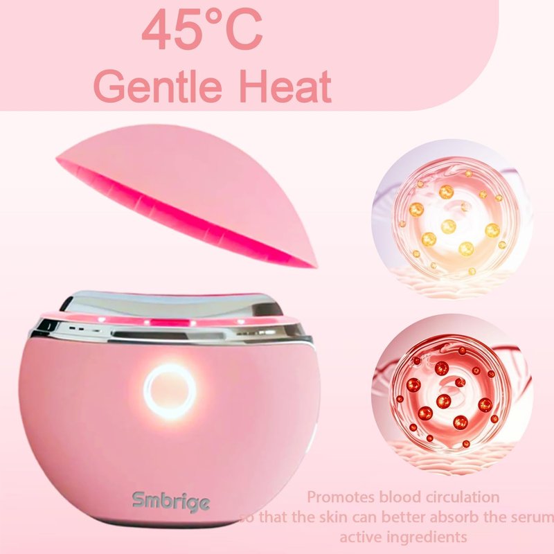 Face Massager Tool - 4 Color Modes Red Light Therapy for Face & Neck | Gua Sha Facial Tool in Pink