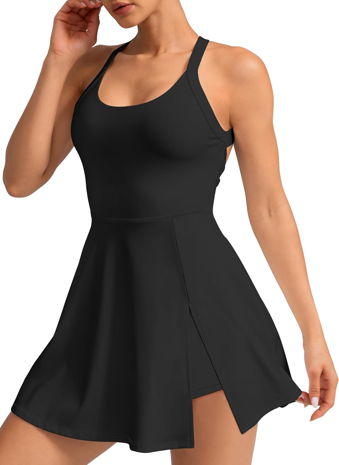 MIRITY Women's Tennis Dress | Activewear with Built-in Shorts, Pockets & Bra for Golf & Workouts