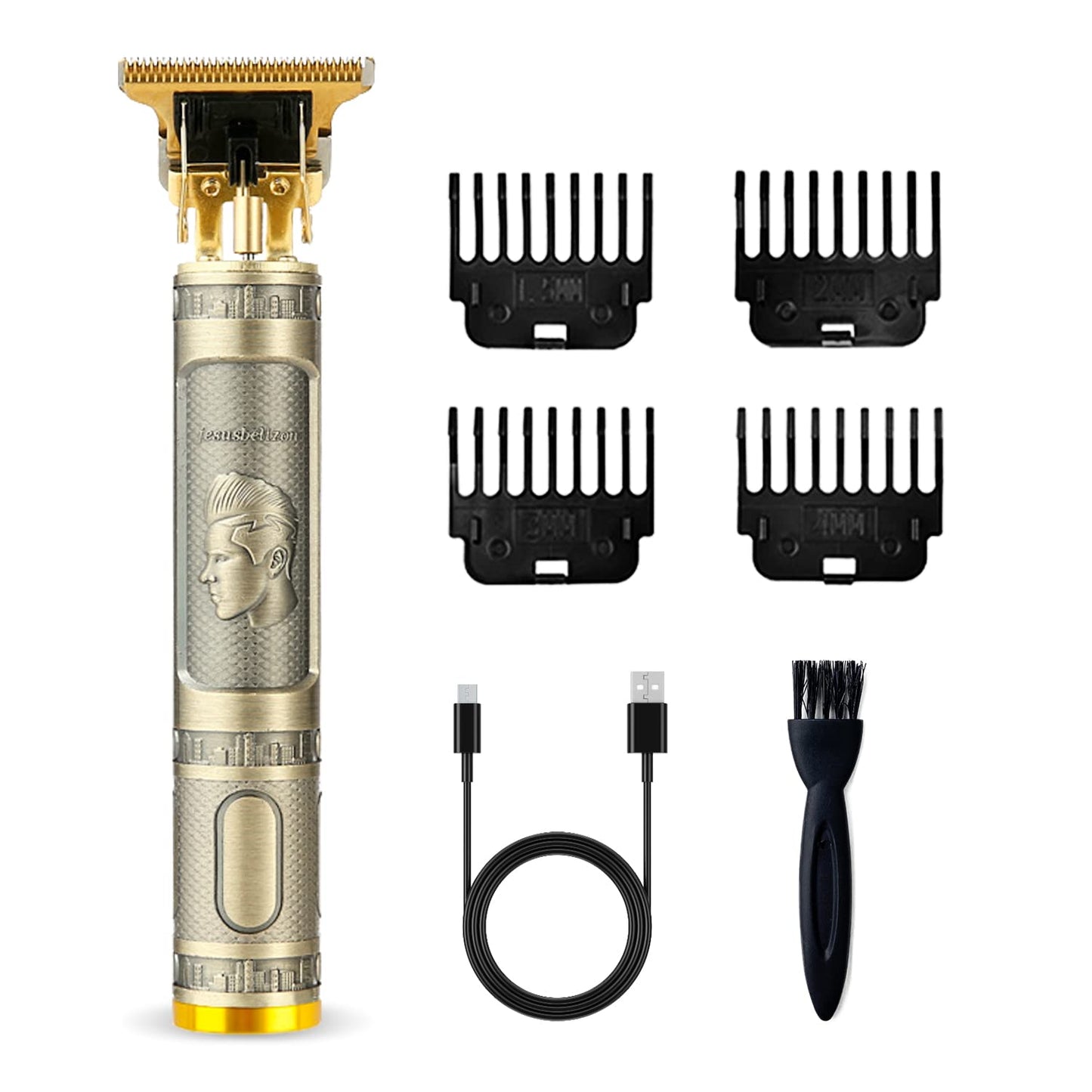 BTRICL Cordless Hair & Beard Trimmer with 4 Guide Combs,Rechargeable T-Blade Hair Edgers Hair Clippers for Zero Gapped Haircut,Professional Electric Hair Trimmer Gifts for Men & Fathers Day(Bronze)
