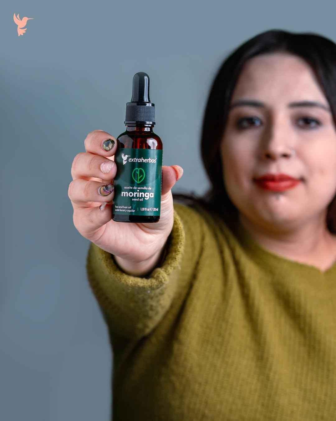 Extraherbos Mexican Moringa Oil - Cold-Pressed from Family Farm - Pure Anti-Aging Face & Hair Oil - Traditional Beauty Formula - 1 fl oz