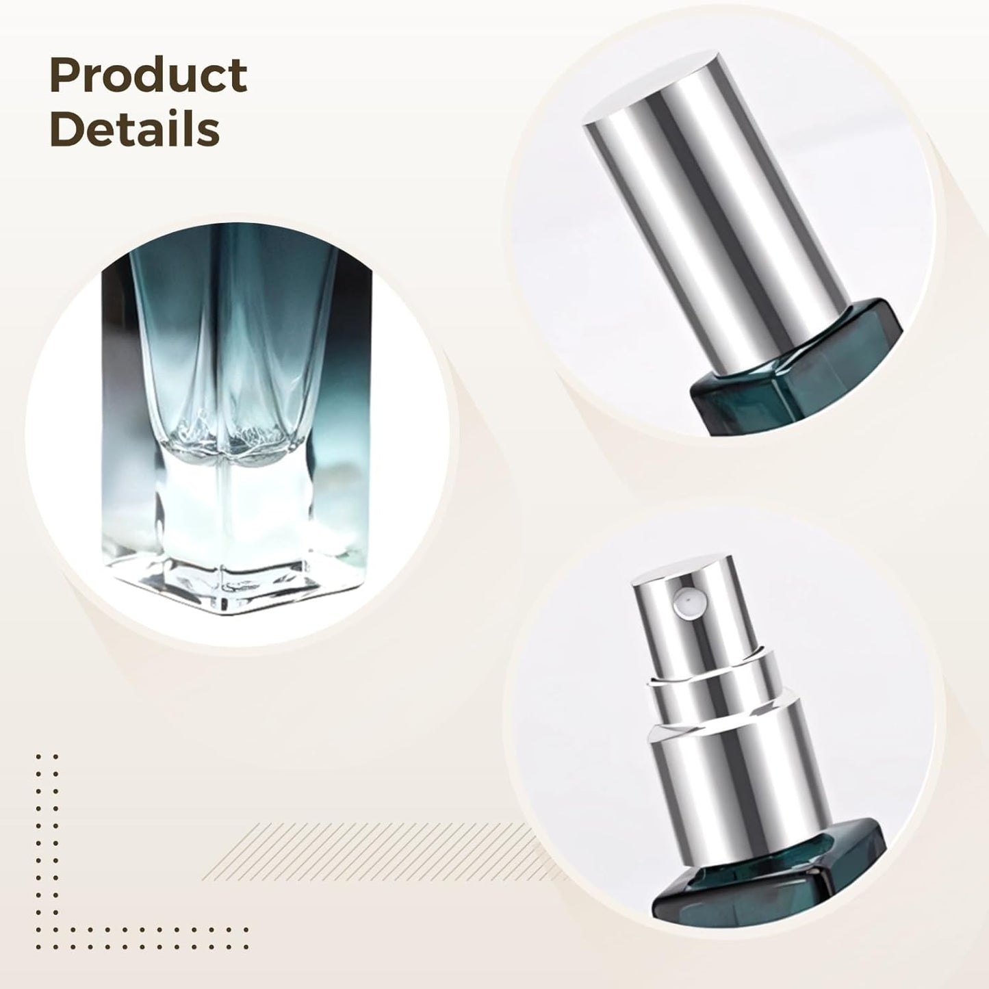 Gradient Perfume Travel Bottles Set - Leak-Proof Glass Spray Nozzles | 20 Pack, 8.5ml & 10ml