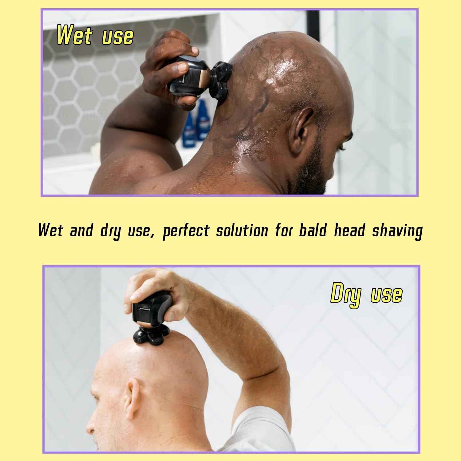 3PCS Head Shaver for freebird replacement blades, 5 Cutter Floating Head Waterproof Stainless Steel Blade for Bald Men Women Grooming, Head and Face Electric (Silver × 3)