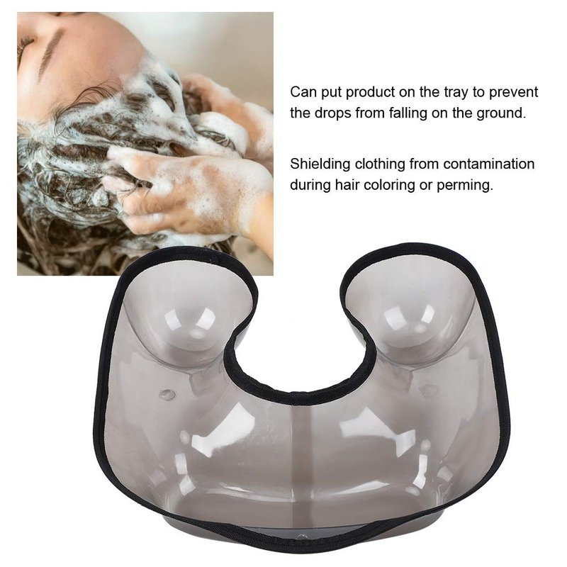 GOTOTOP Salon Hairdressing Neck Tray PVC Hair Coloring Shoulder Support Cover Hair Cutting Shoulder Catcher Neck Tray for Perming Black 12.2x12.6inch