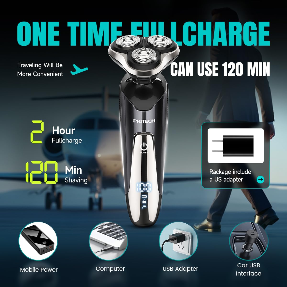 PRITECH Electric Razor for Men Rotary Electric Shavers for Men