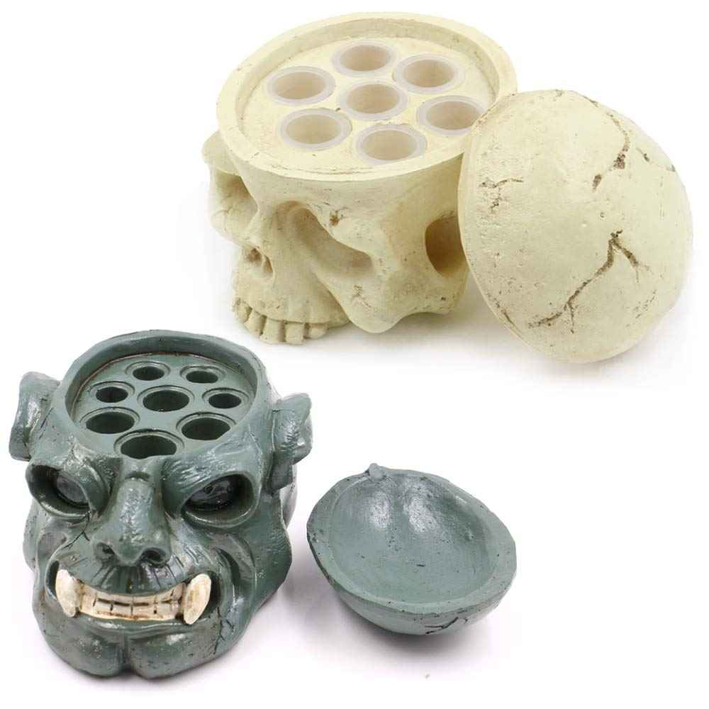Tattoo Ink Cup Holder - SOTICA 2pcs Hard Skull Resin Tattoo Ink Caps Holder Stand for Tattoo Supplies Tattoo Accessories
