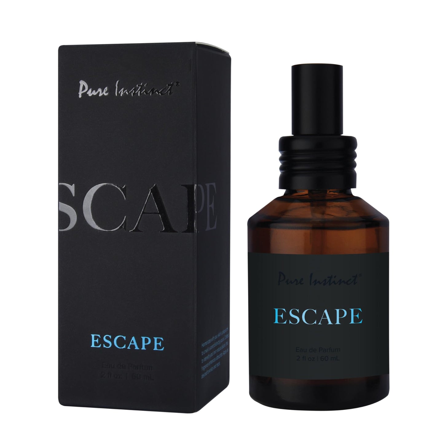 Pure Instinct ESCAPE The Original Pheromone Infused Essential Oil Perfume Cologne - Men's Collection - TSA Ready (Spray Bottle 2 Fl. Oz./60mL)