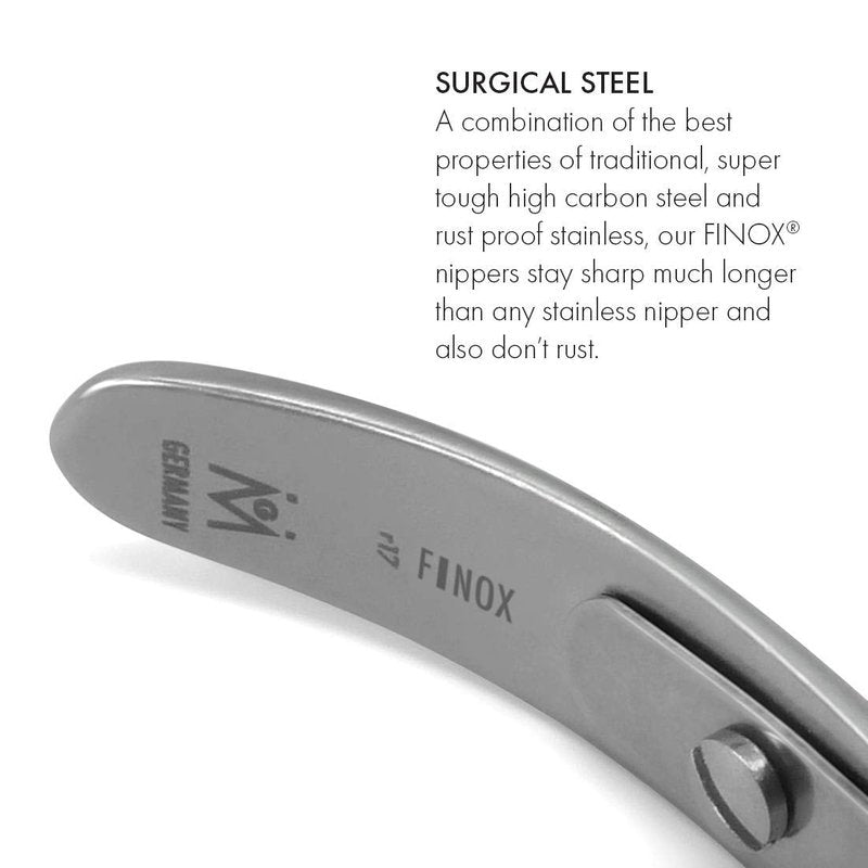 GERMANIKURE Standard Professional Cuticle Trimmer - 3/4 Full Jaw Nipper - Ethically Made in Germany - FINOX Stainless Steel Sharp Cuticle Remover in Leather Case – Manicure Tool, r177, 7mm
