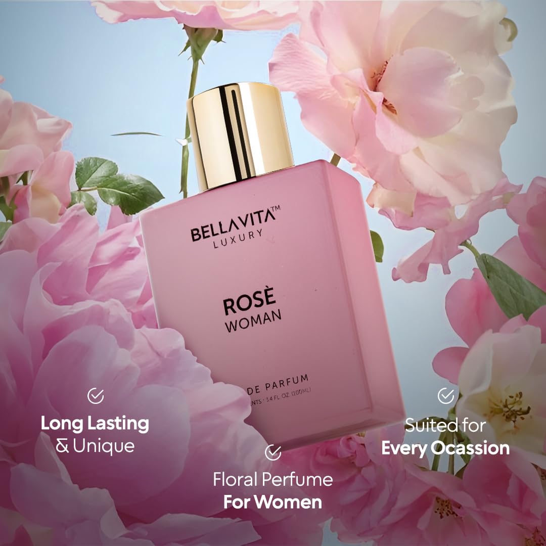 **Luxury Rose Eau de Parfum for Women - Fresh Floral Peach & Jasmine | 100 ml (3.4 fl. oz.)**
