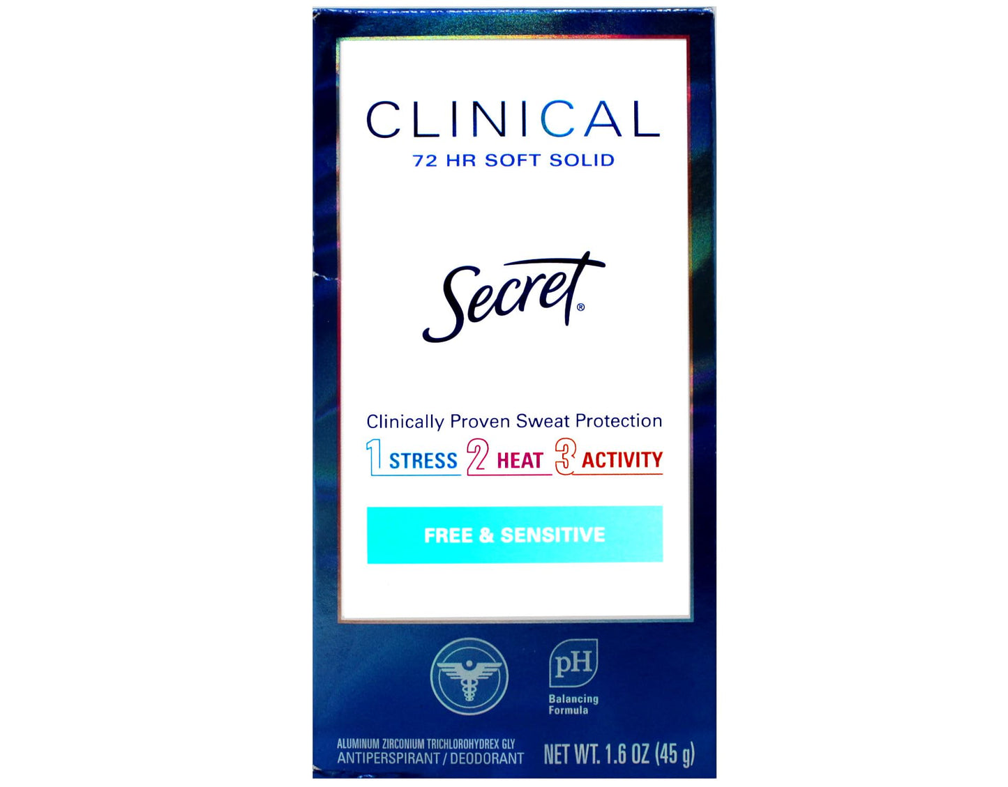 Secret Clinical Strength Soft Solid Sensitive Unscented Deodorant, 1.6 oz (Pack of 3)