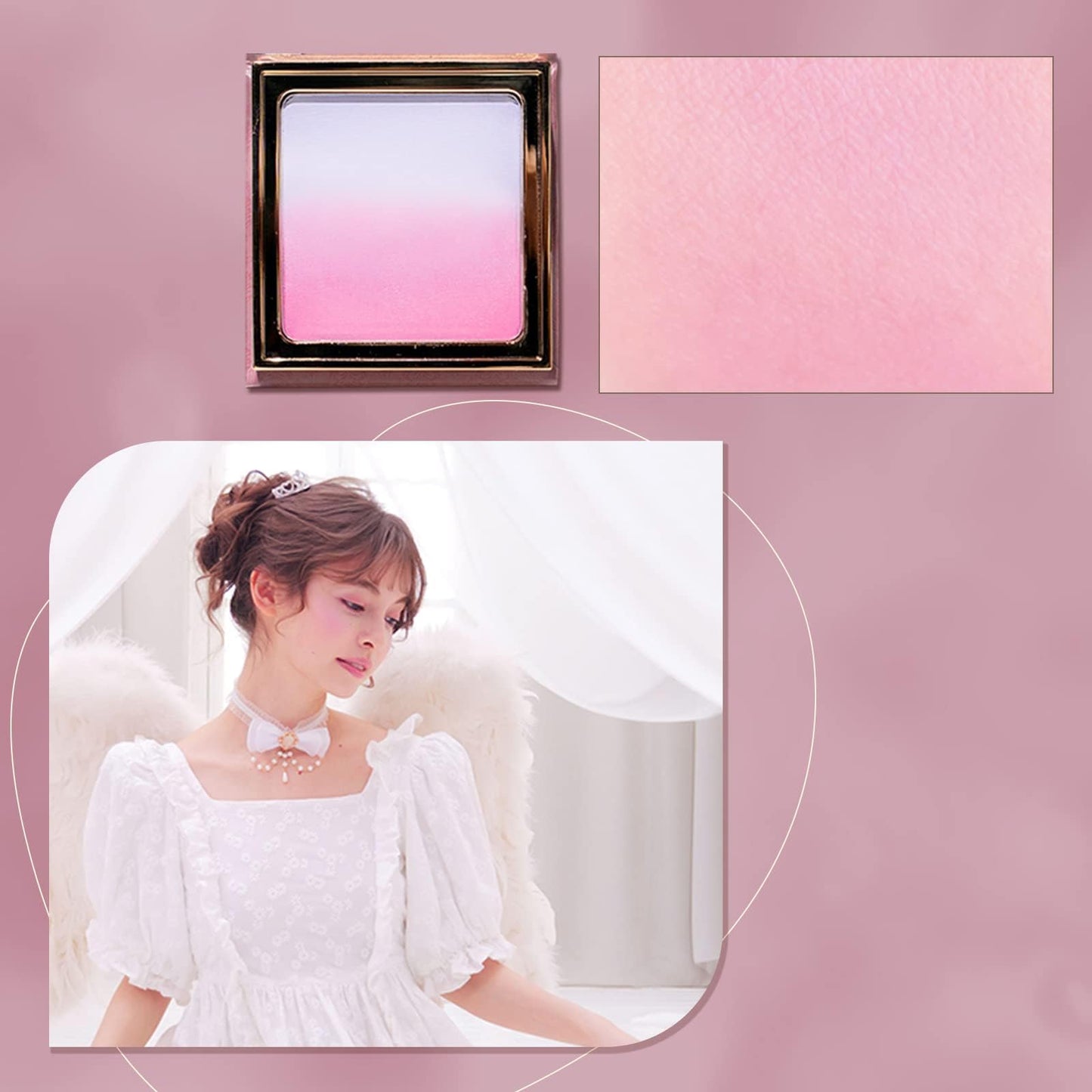 MilleFée Angel Gradation Blushes 5g Lone Wear Shimmer Millefee Powder Palette for Beauty Cheek