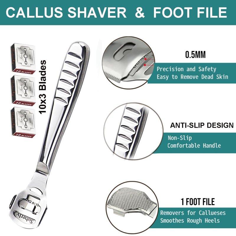 Pedicure Kit Ingrown Toenail Removal Kit Pedicure Tools for Feet with Callus Shaver Pedicure Set Stainless Steel Ingrown Toenail Tool Foot Care Callus Remover (40 Pcs Set)
