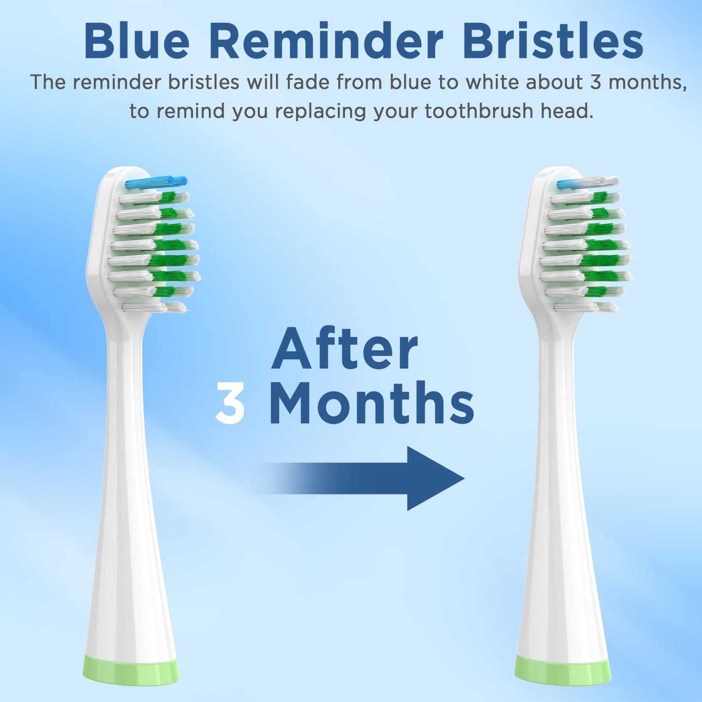 Replacement Brush Heads for Smile Bright Platinum Sonic Electric Toothbrush, Soft Bristles, 10-Pack, with Covers