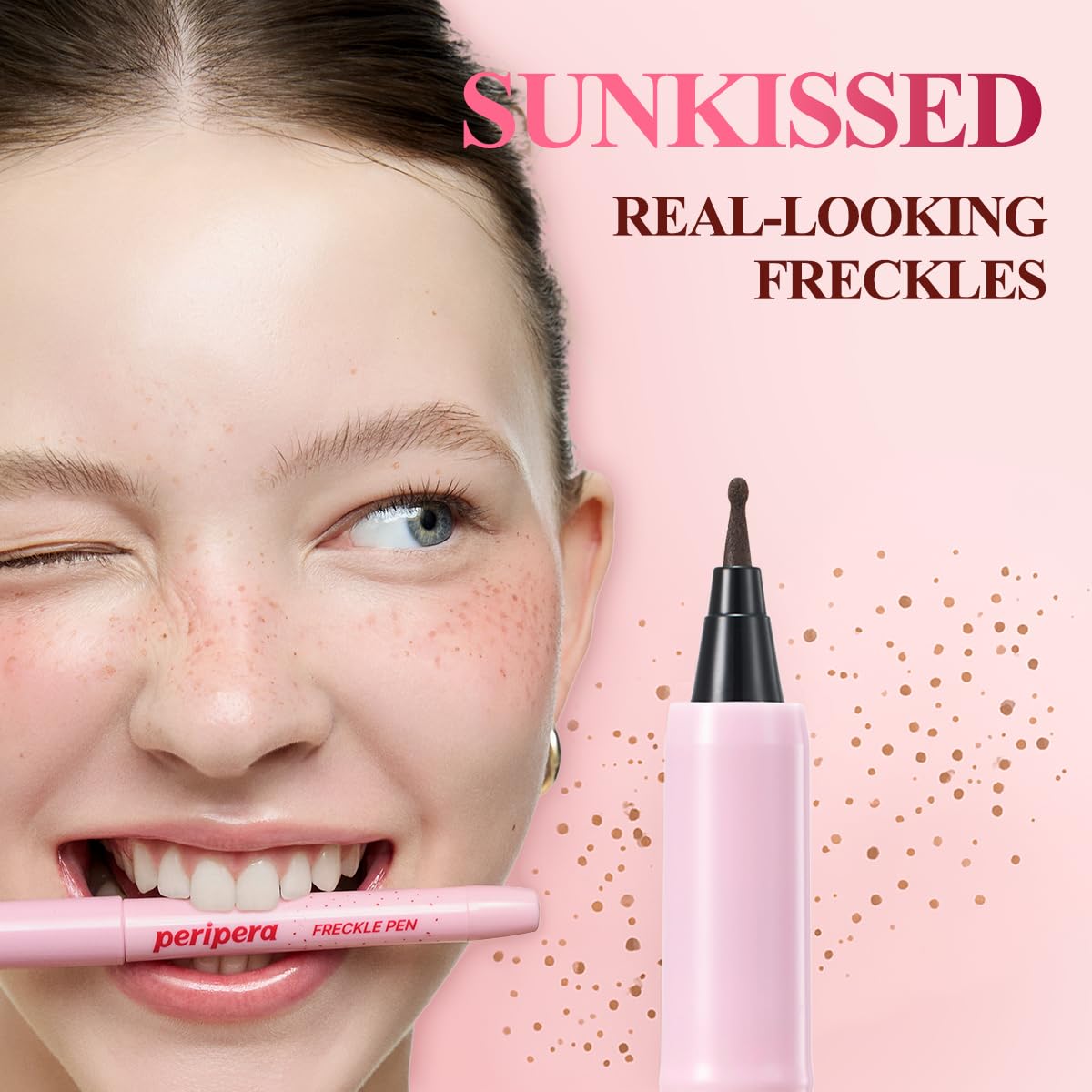 Peripera Freckle Pen | Natural Sun-Kissed Makeup, Long-Lasting & Smudge-Proof Faux Freckles, Precision Dot Tip, Buildable K-Beauty Makeup, Safe for Sensitive Skin (01 NATURAL BROWN)