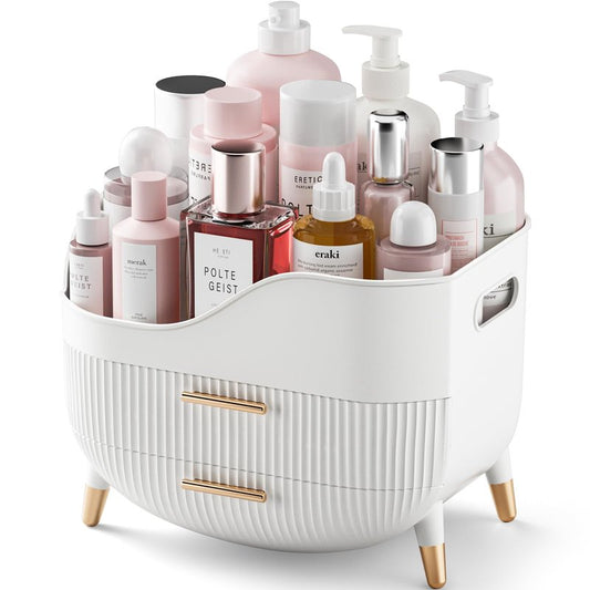 Pajiriona Makeup Organizer with Drawers,Skincare Organizer for Vanity,Storage Box with Handle,Large Cosmetic Display Case for Dresser, Bathroom Countertop