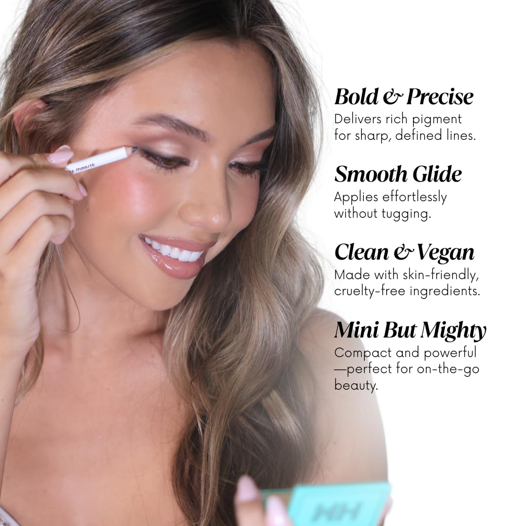 Haute Minute Makeup Mini Everlasting Eyeliner, Smooth Glides Eyeliner Pencil, Longwearing Eye Makeup, Vegan - Black
