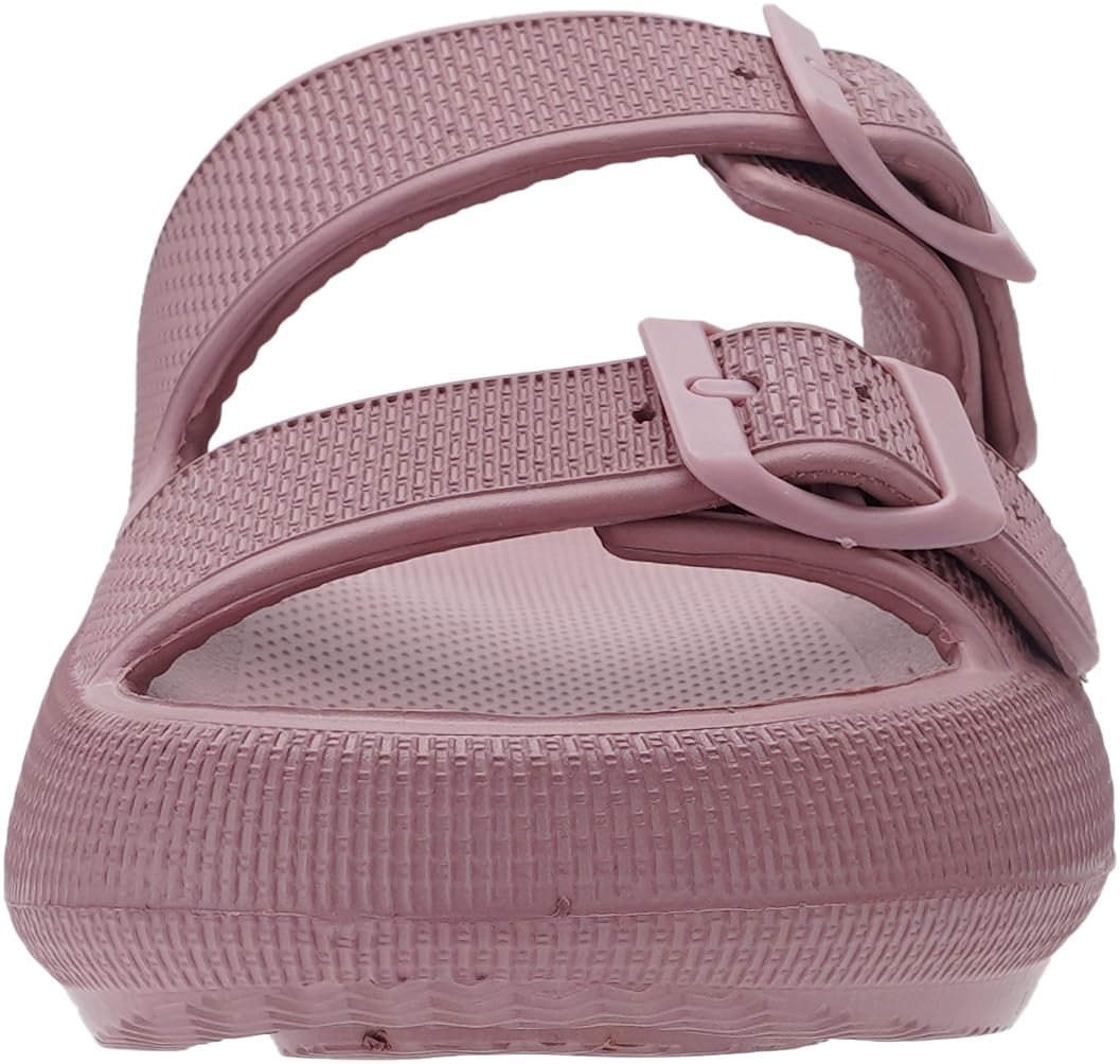 WHITIN Slides Shower Slides Women Men Thick Sole Open Toe Massage Double Buckle Slippers EVA Foam Soft Cushion Bathroom House Spa Pool Sandals Blush