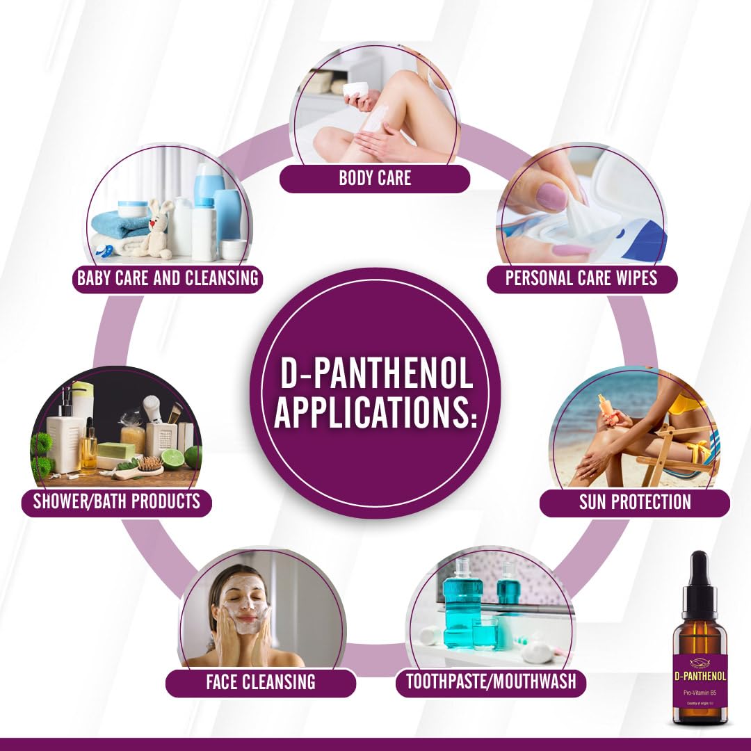 Artekas Innovation D‑Panthenol 76.9% Concentrate – Cosmetic Grade Pro‑Vitamin B5 – for DIY Serums, Creams & Hair Care - 2 vials of 1 Ounce Each - with Pipette and Screw Cap