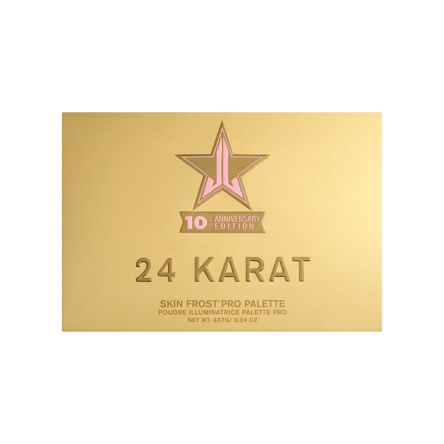 Jeffree Star Cosmetics 24K Skin Frost Palette, 6 Highlighter Shades, 10 Year Anniversary Edition, 0.24 oz Each