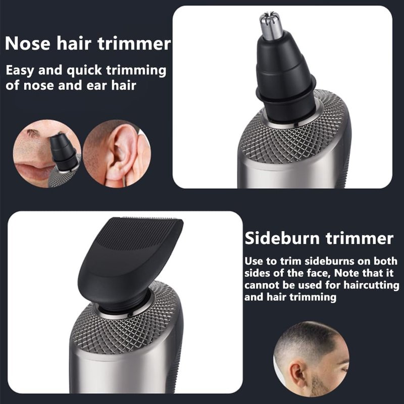 Electric Razor for Men - Rechargeable Wet/Dry Shaver with Nose & Sideburn Trimmer | Ergonomic Design