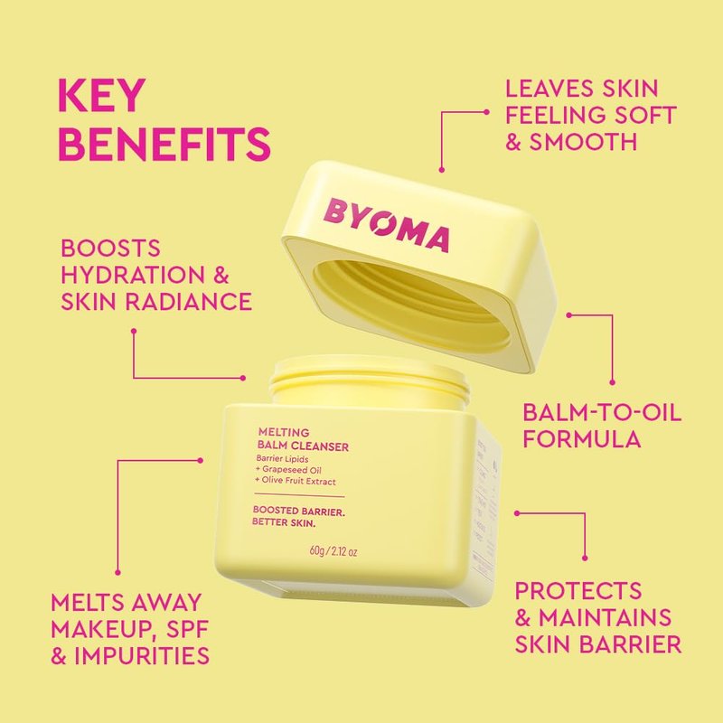 BYOMA Melting Balm Facial Cleanser | Tri-Ceramide Face Wash for Sensitive Skin - Buttery Soft Formula, 2.12 oz