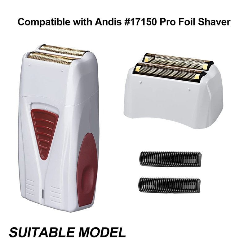 3 Packs Pro Shaver Replacement Foil and Cutters Compatible With Andis #17155 & #17150#17200 Shaver Pro Foil