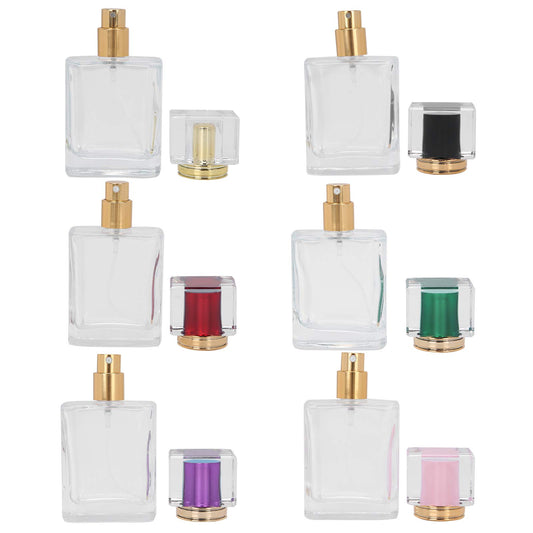Sonew 6Pcs Glass Refillable Spray Bottle, Empty Perfume Bottle Atomize Cosmetic for Travel or Home DIY (50ml)