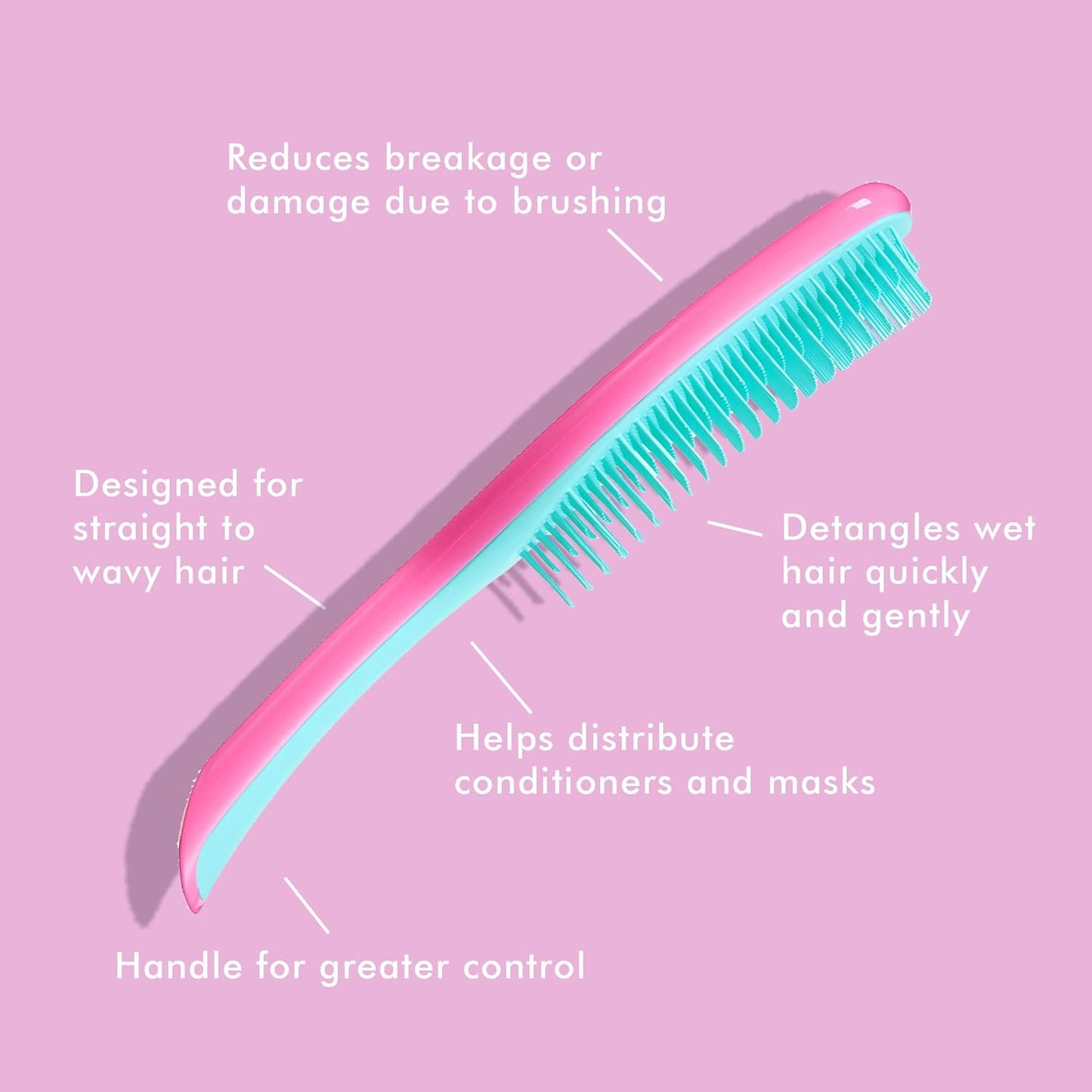 Tangle Teezer | Large Ultimate Detangling Brush for Long, Thick, Curly Hair - Hyper Pink