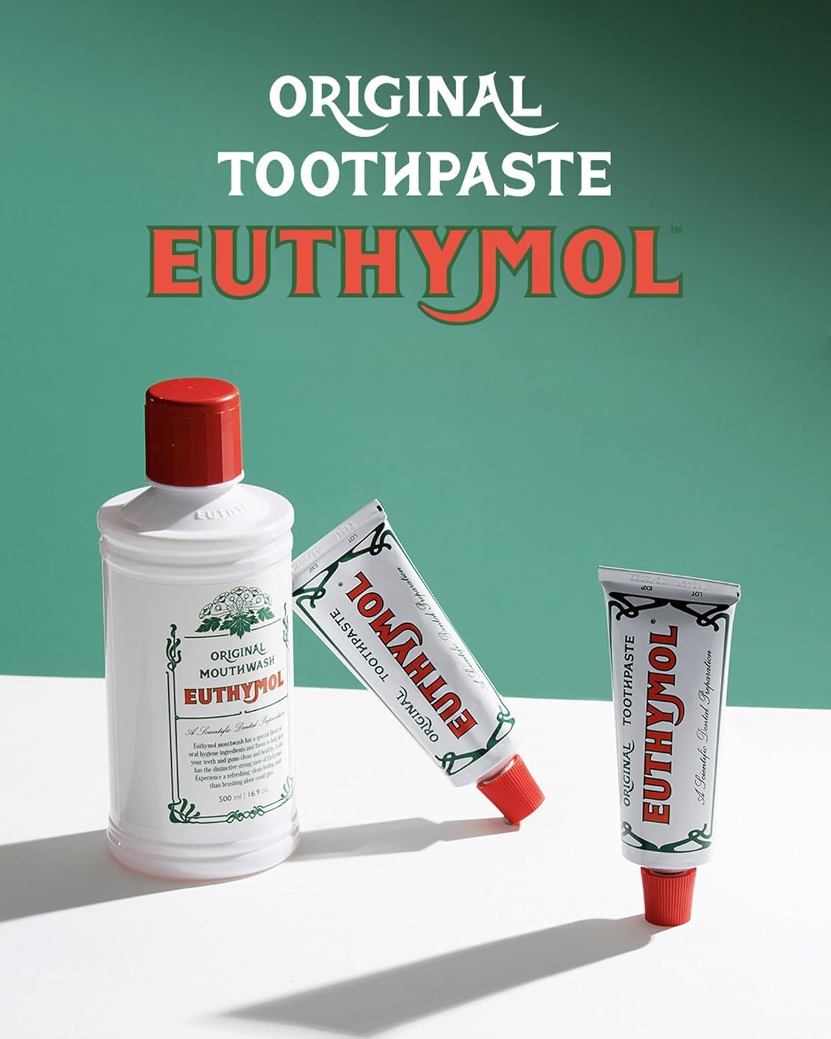 EUTHYMOL Original Pink Toothpaste (3.7fl oz * 2ea/Pack of 2) - Fluoride-Free Toothpaste for Sensitive Teeth & Gum. Bad Breath, Cavity Prevention, 12-Hour Long Lasting Freshness with Wintergreen