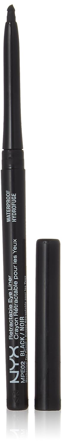 NYX Waterproof Retractable Eyeliner - MPE02 Black | Long-Lasting, Smudge-Proof Formula