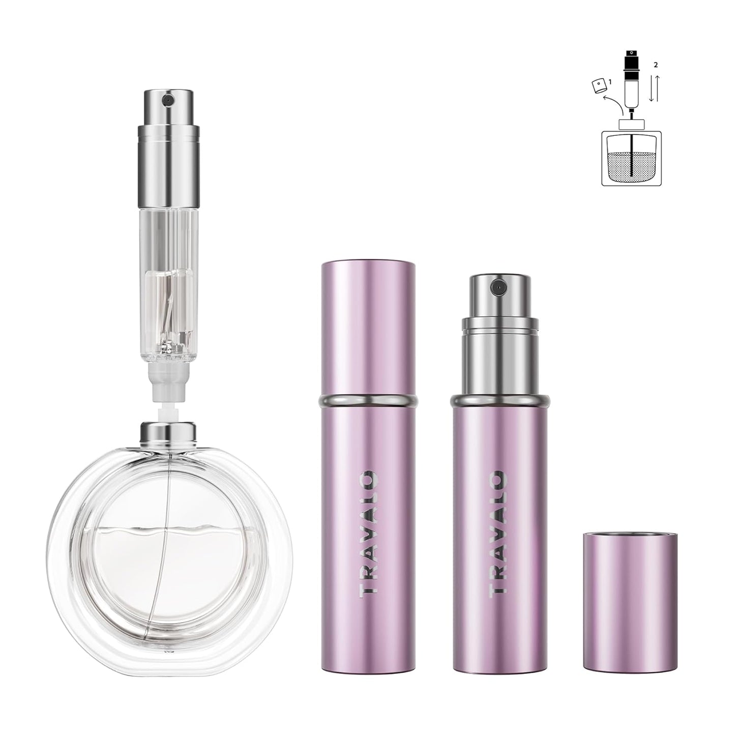 Refillable Perfume Atomizer - Mini Travel Cologne Dispenser | Portable Bottom Filling Bottle for Men & Women