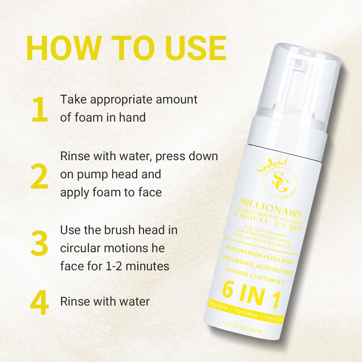 SG Advanced 6 in 1 Millionaire Multiple Mousse Cleanser K-Beauty 강남 Skin