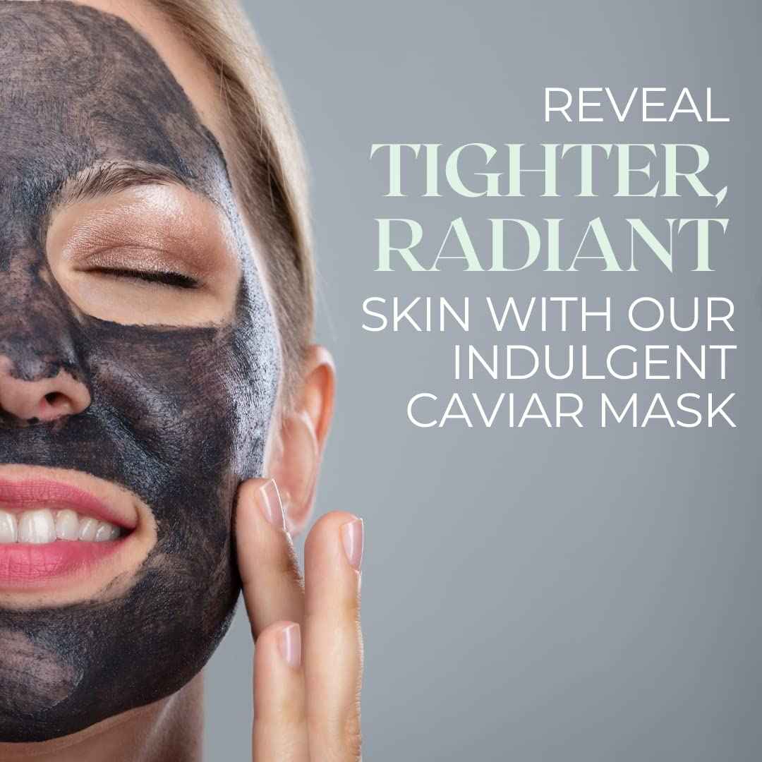 Feyzant Skincare Caviar Face Mask with and Vitamin E - Professional Spa Quality, All Skin Types, Hydrating and Smoothing, 4 oz