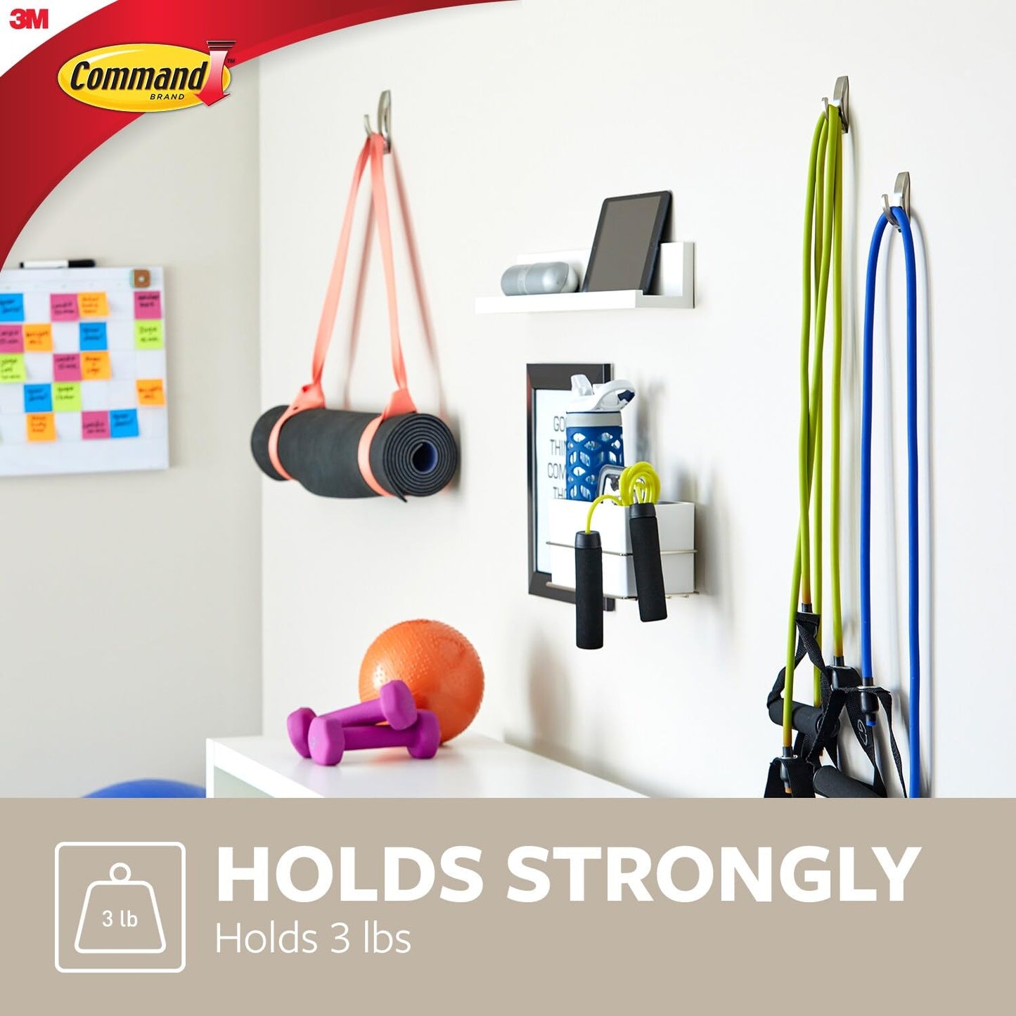 Command Medium Brushed Nickel Wall Hooks, 2 Coat Hooks and 4 Command Strips, Damage-Free Hanging with Adhesive, No Tools Great for Hanging Home Decor, Holds up to 3 lb