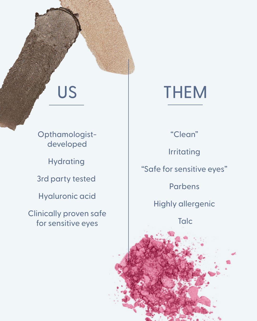twenty/twenty beauty Visionary Eye Shadow Stick – Shimmer Cream Eye Shadow Pencil - Safe for Sensitive Eyes - Ophthalmologist Developed – Vegan, Cruelty-Free, Clean Ingredients (Rose Colored Glasses)