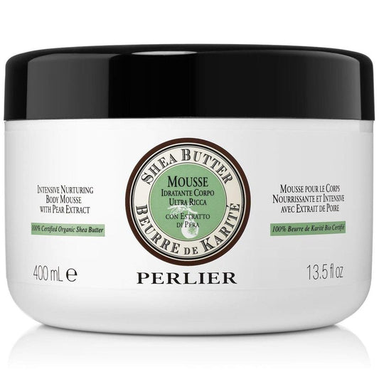 Perlier Intensive Nurturing Shea Butter Body Mousse with Pear, 13.5 fl. oz.