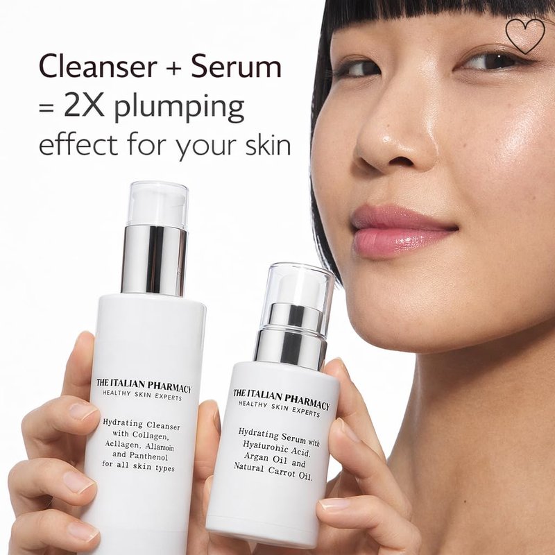 The Italian Pharmacy Gentle Foaming Face Cleanser with Natural Ingredients - Deep Clean & Hydrate for All Skin Types