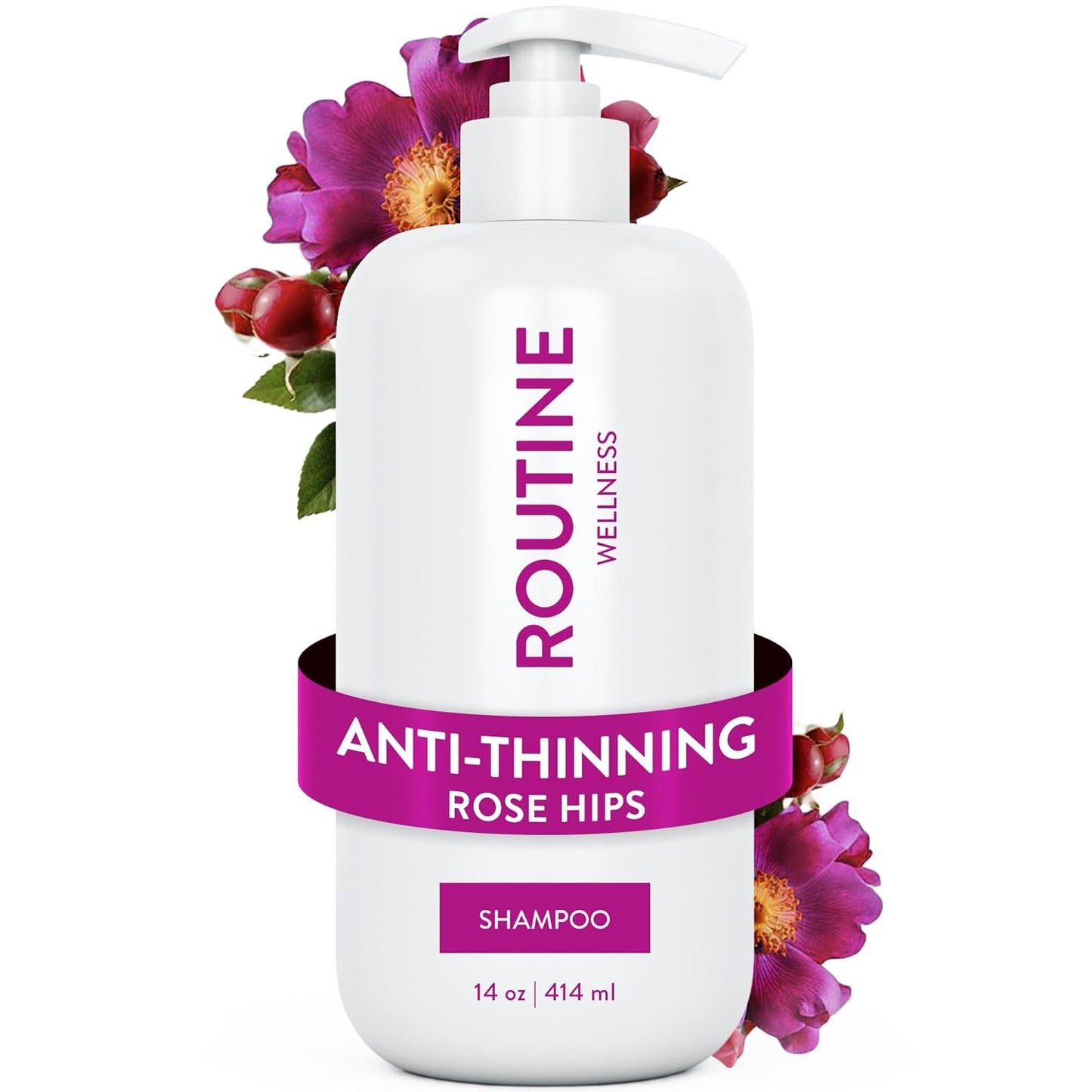 Anti-Thinning Volumizing Shampoo - Biotin & DHT Blockers for Thinning Hair | 14 oz Rose Hips