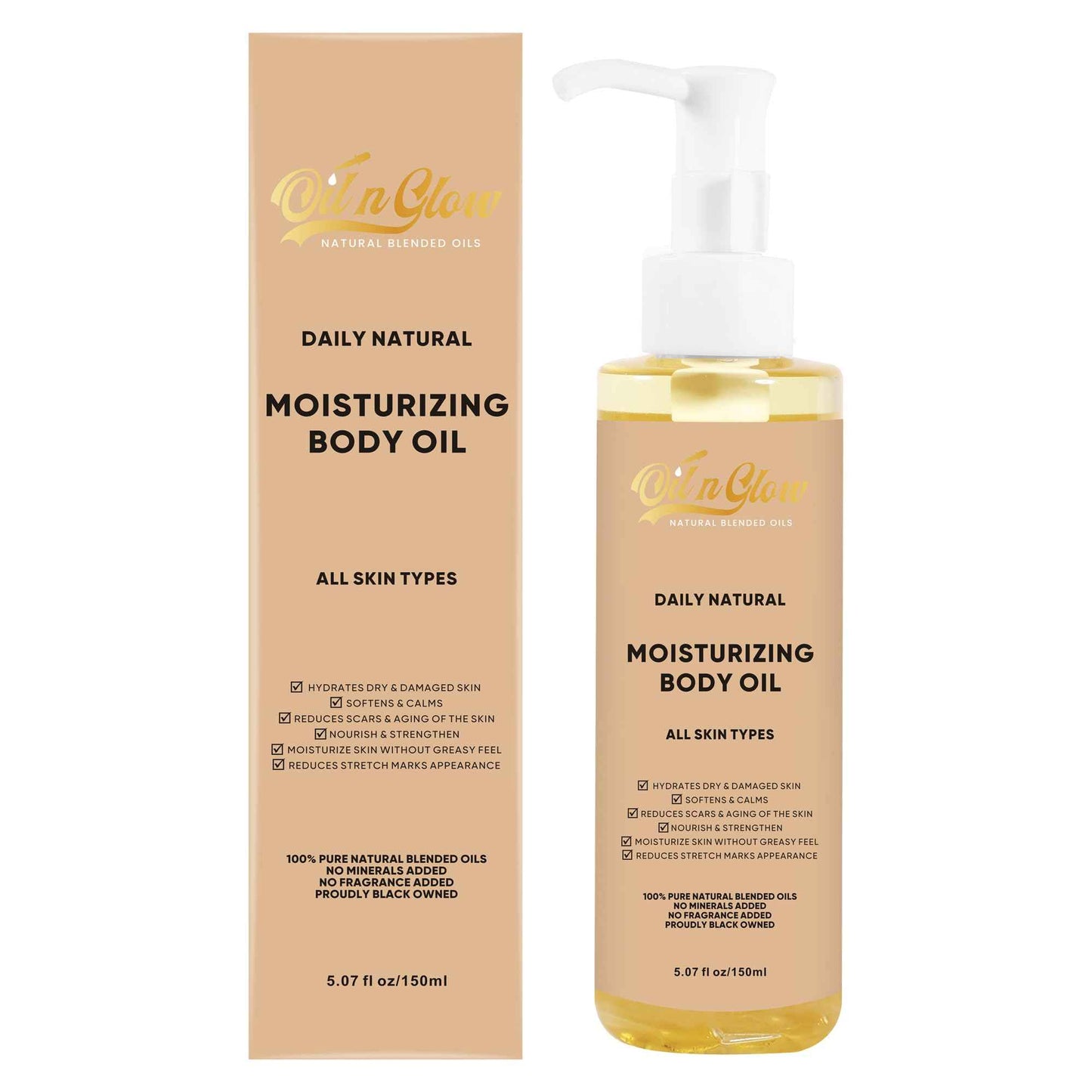 USDA Certified 100% Organic Pure Natural Hydrating Body Oil After Shower With Coconut, Jojoba, Olive & Almond Non-Greasy Moisturizing Oil For Women & Men Dry Skin 5.07 fl oz/150ml - Unscented