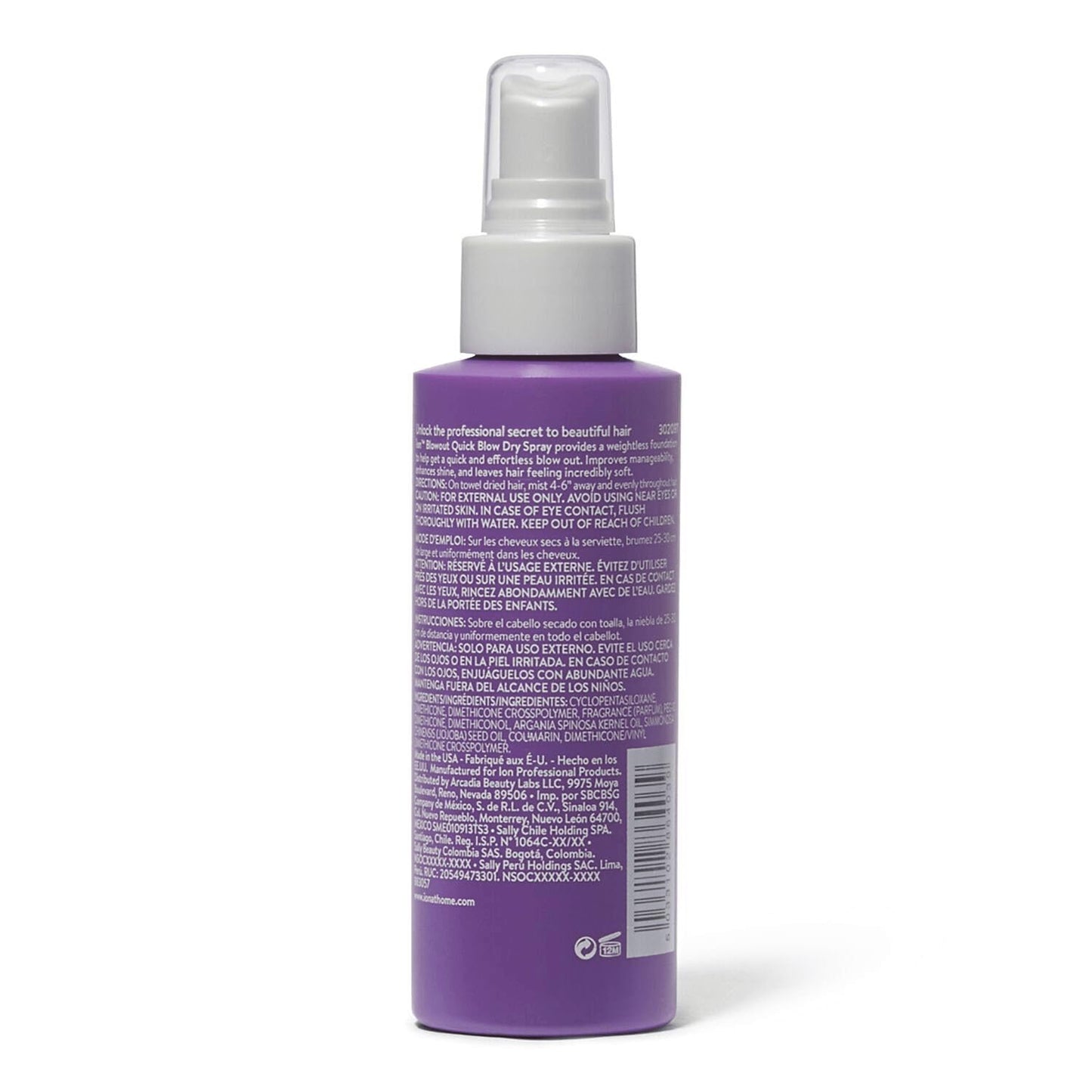 ion Blowout Quick Blow Dry Spray, Primes Hair, Reduces Blow Dry Time, Lightweight, Improves Manageability