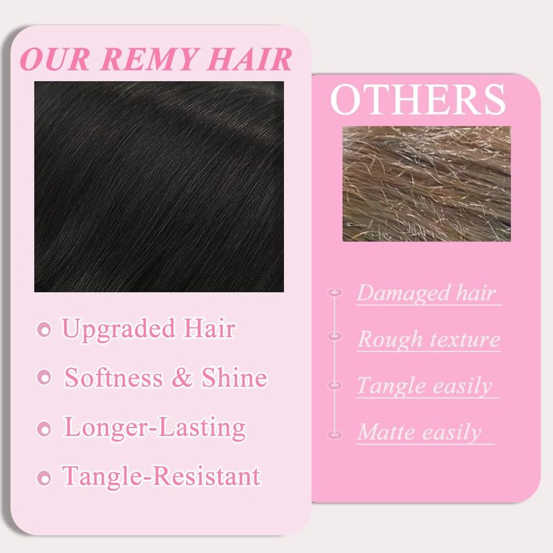 Clip in Hair Extensions Real Human Hair, 7Pcs 16 Inch Double Weft Seamless Invisible Human Hair Clip in Extensions, 85g Natural Black Straight Human Hair Extensions 100% Brazilian Remy Human Hair