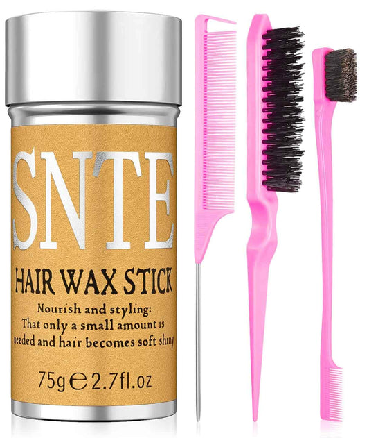 Hair Wax Stick & Slick Back Hair Brush – Frizz Control for Women & Kids, Non-Greasy & No Residue – Smooths Flyaways, Creates Sleek Ponytails & Buns – Styling Accessories & Teen Girl Gifts Trendy Stuff