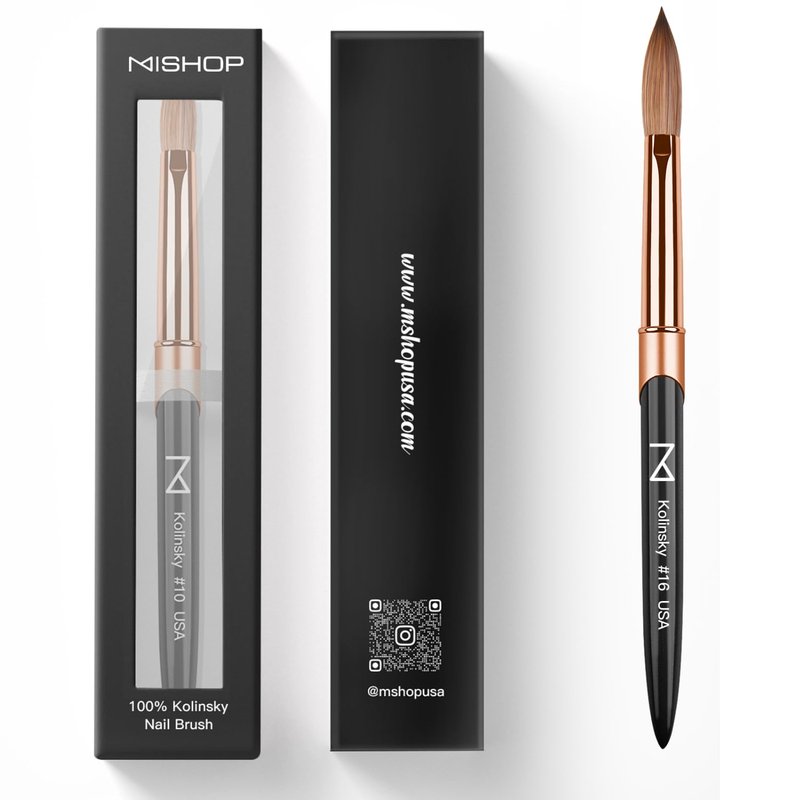 M – Regal 100% Kolinsky Acrylic Nail Brush | Professional Acrylic Nail Sculpting & Application Brush | Premium Nail Art Tool for Nail Technicians & Artists (#16)