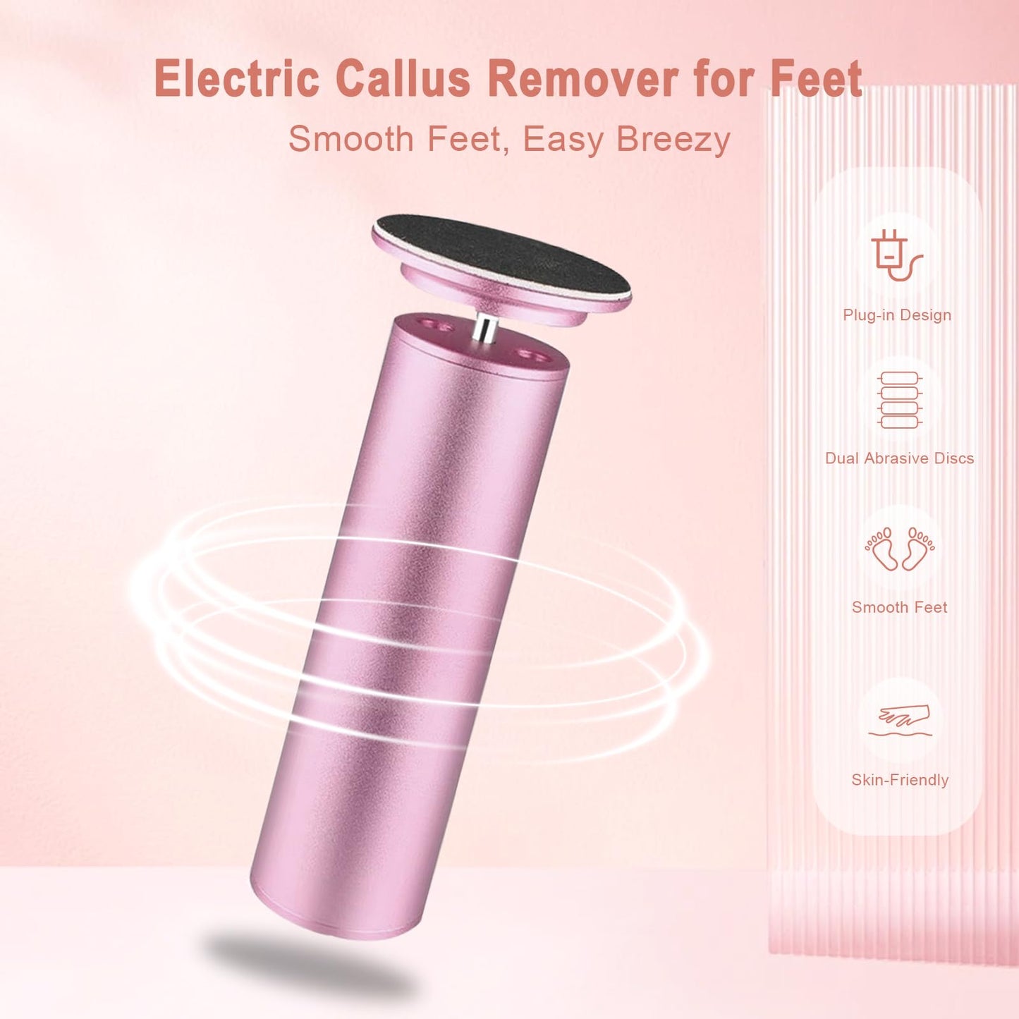 Electric Foot File 2026 Upgrades Foot Callus Remover,Electric Callus Remover for Feet with 60 Pcs Sandpaper Discs, Foot File with Speed Controller,for Dead Dry Crack Skin Calluses
