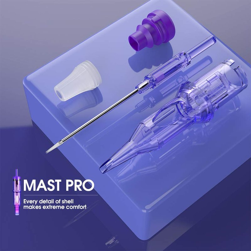 Mast Tattoo 50Pcs Pro Tattoo Cartridge Needles Assorted Mixed Size Round Liner Shader Magnum 3RL 7RL 7RS 9RM 9M with Membrane Disposable Tattoo Needles